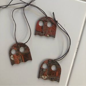 NWT PAC-Man ornaments, reused circuit boards, Christmas holiday decor